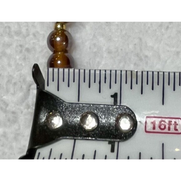 VTG 7.5in Bronze Brown Glass Beads Gold Tone Boho Beach Native Hippie Y2K - Picture 8 of 8